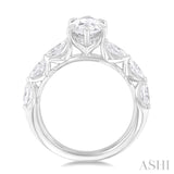 3/4 ctw Marquise Shape Marquise and Round Cut Diamond Semi Mount Engagement Ring in 14K White Gold