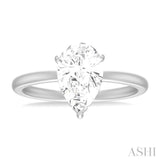 1/10 ctw Pear Shape Round Cut Diamond Semi Mount Engagement Ring in 14K Yellow and White Gold