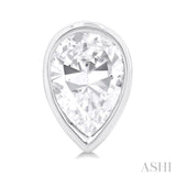 1/5 ctw Petite Bezel Set Pear Cut Diamond Fashion Stud Earring in 10K White Gold