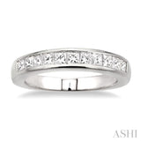 3/4 ctw Princess Cut Diamond Wedding Band in 14K White Gold