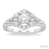 3/8 ctw Diamond Semi-Mount Engagement Ring in 14K White Gold