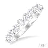 3/4 ctw Half Eternity Oval Cut Diamond Fashion Band in 14K White Gold