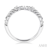 1/50 ctw Round Cut Diamond Wedding Band in 14K White Gold