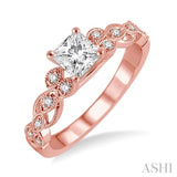 1/10 ctw Diamond Semi-mount Engagement Ring in 14K Rose Gold