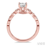 1/10 ctw Diamond Semi-mount Engagement Ring in 14K Rose Gold