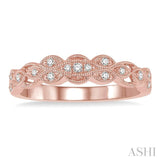 1/10 ctw Round Cut Diamond Wedding Band in 14K Rose Gold