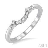 1/10 ctw Round Cut Diamond Wedding Band in 14K White Gold