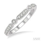 1/6 ctw Bar Accent Round Cut Diamond Wedding Band in 14K White Gold