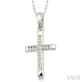 Channel Set Cross Diamond Pendant