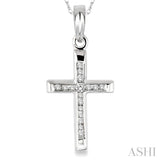 Channel Set Cross Diamond Pendant