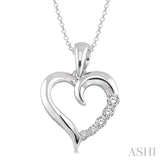 Heart Shape Silver Journey Diamond Pendant