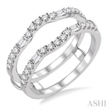 1/2 Ctw Round Cut Diamond Insert Ring in 14K White Gold