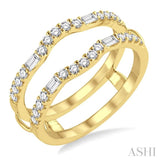 1/2 Ctw Round Cut Diamond Insert Ring in 14K Yellow Gold