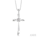 Silver Cross Diamond Pendant