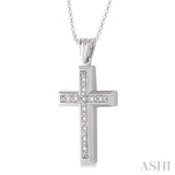 Silver Cross Diamond Pendant