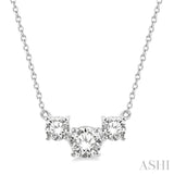 Three Stone Diamond Necklace