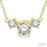 Three Stone Diamond Necklace