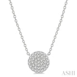 1/6 ctw Disc Round Cut Diamond Necklace in 10K White Gold