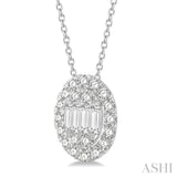 Oval Shape Diamond Pendant