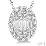 Oval Shape Diamond Pendant