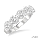 3/4 ctw 5-Stone Lovebright Round Cut Diamond Ring in 14K White Gold