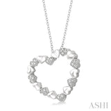 Heart Shape Silver Diamond Fashion Pendant