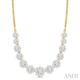 2 Ctw Round Cut Diamond Lovebright Necklace in 14K Yellow and White Gold