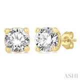 1/5 ctw Round Cut Diamond Stud Earring in 14K Yellow Gold